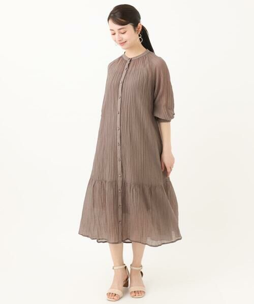 Maison de CINQ / メゾン ドゥ サンク ロング・マキシ丈ワンピース | 【小さいサイズ】ソフト楊柳ティアードワンピース/洗える | 詳細13