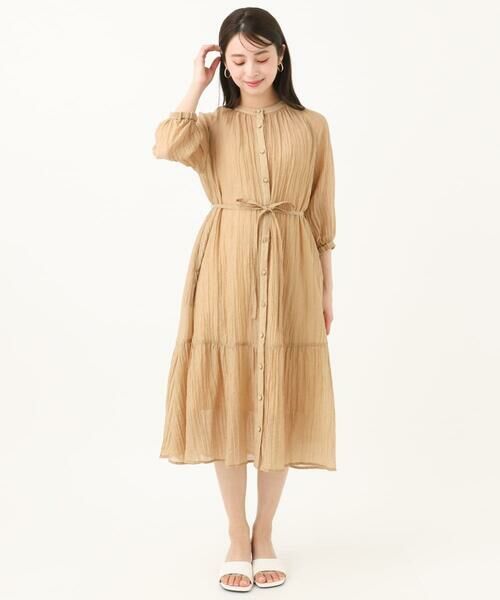 Maison de CINQ / メゾン ドゥ サンク ロング・マキシ丈ワンピース | 【小さいサイズ】ソフト楊柳ティアードワンピース/洗える | 詳細15