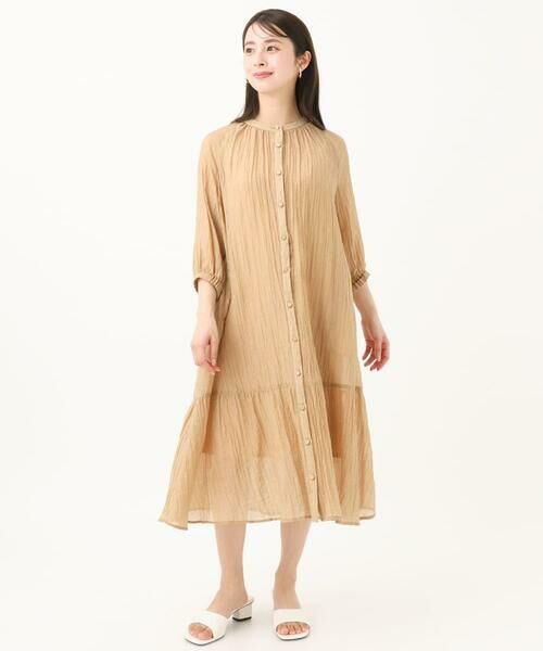 Maison de CINQ / メゾン ドゥ サンク ロング・マキシ丈ワンピース | 【小さいサイズ】ソフト楊柳ティアードワンピース/洗える | 詳細16