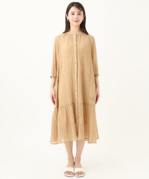 Maison de CINQ / メゾン ドゥ サンク ロング・マキシ丈ワンピース | 【小さいサイズ】ソフト楊柳ティアードワンピース/洗える | 詳細17