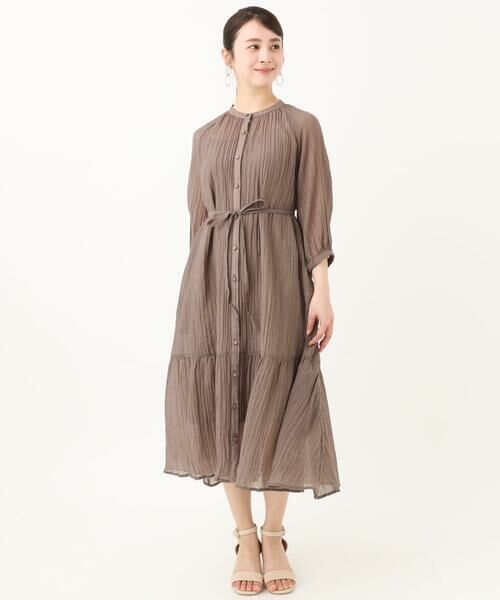 Maison de CINQ / メゾン ドゥ サンク ロング・マキシ丈ワンピース | 【小さいサイズ】ソフト楊柳ティアードワンピース/洗える | 詳細2