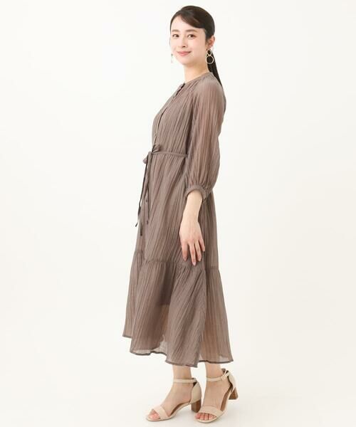 Maison de CINQ / メゾン ドゥ サンク ロング・マキシ丈ワンピース | 【小さいサイズ】ソフト楊柳ティアードワンピース/洗える | 詳細3