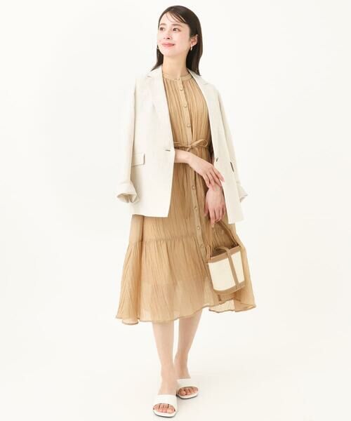 Maison de CINQ / メゾン ドゥ サンク ロング・マキシ丈ワンピース | 【小さいサイズ】ソフト楊柳ティアードワンピース/洗える | 詳細9