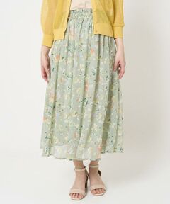 Maison de CINQ / メゾン ドゥ サンク ロング・マキシ丈スカート | 【小さいサイズ】花柄シフォンスカート/丈の長さが選べる/洗える/セットアップ対応