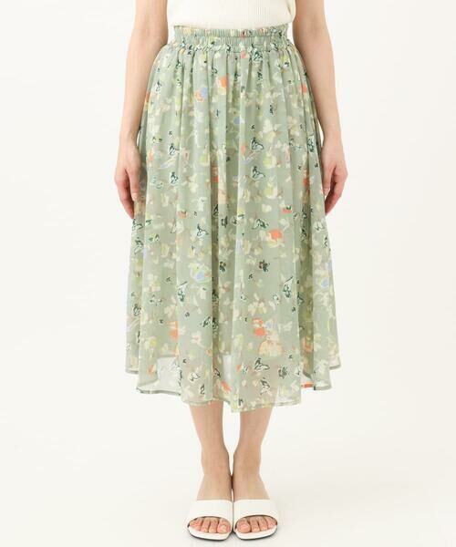Maison de CINQ / メゾン ドゥ サンク ロング・マキシ丈スカート | 【小さいサイズ】花柄シフォンスカート/丈の長さが選べる/洗える/セットアップ対応 | 詳細12