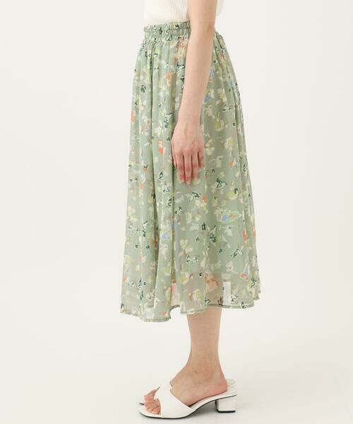 Maison de CINQ / メゾン ドゥ サンク ロング・マキシ丈スカート | 【小さいサイズ】花柄シフォンスカート/丈の長さが選べる/洗える/セットアップ対応 | 詳細13