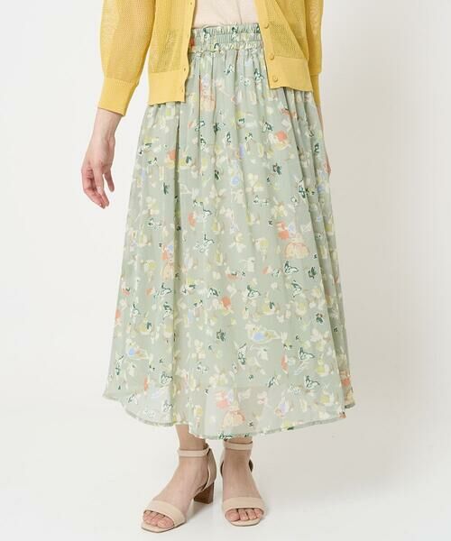 Maison de CINQ / メゾン ドゥ サンク ロング・マキシ丈スカート | 【小さいサイズ】花柄シフォンスカート/丈の長さが選べる/洗える/セットアップ対応 | 詳細2