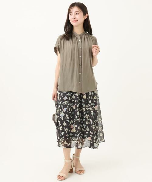 Maison de CINQ / メゾン ドゥ サンク ロング・マキシ丈スカート | 【小さいサイズ】花柄シフォンスカート/丈の長さが選べる/洗える/セットアップ対応 | 詳細21