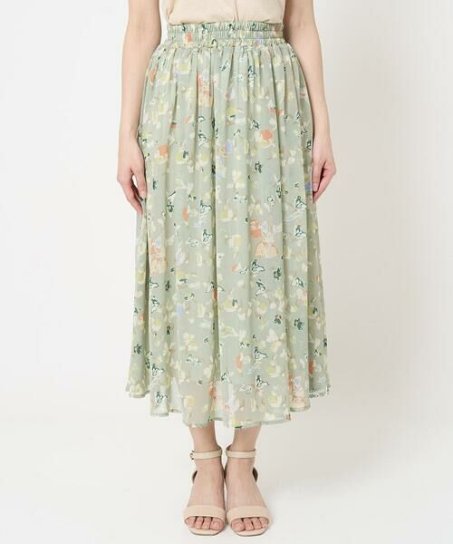 Maison de CINQ / メゾン ドゥ サンク ロング・マキシ丈スカート | 【小さいサイズ】花柄シフォンスカート/丈の長さが選べる/洗える/セットアップ対応 | 詳細3
