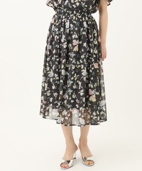 Maison de CINQ / メゾン ドゥ サンク ロング・マキシ丈スカート | 【小さいサイズ】花柄シフォンスカート/丈の長さが選べる/洗える/セットアップ対応 | 詳細8