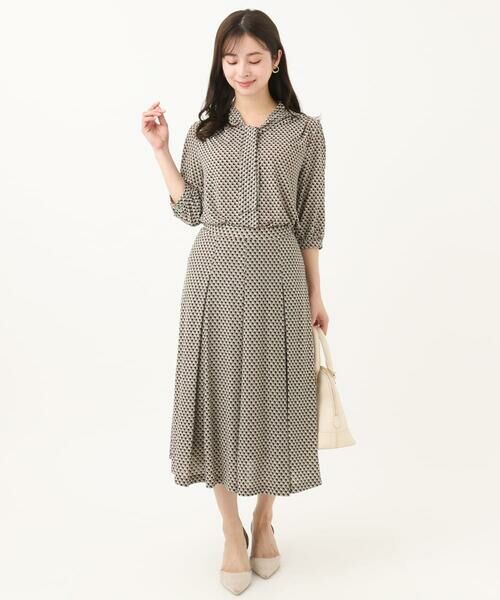 Maison de CINQ / メゾン ドゥ サンク ロング・マキシ丈スカート | 【小さいサイズ】幾何柄ジャージータックスカート/洗える/セットアップ対応 | 詳細11