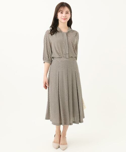 Maison de CINQ / メゾン ドゥ サンク ロング・マキシ丈スカート | 【小さいサイズ】幾何柄ジャージータックスカート/洗える/セットアップ対応 | 詳細12