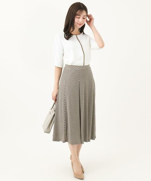 Maison de CINQ / メゾン ドゥ サンク ロング・マキシ丈スカート | 【小さいサイズ】幾何柄ジャージータックスカート/洗える/セットアップ対応 | 詳細14