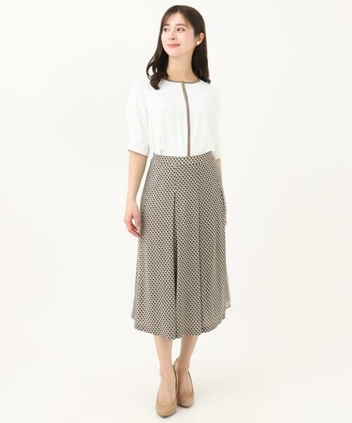 Maison de CINQ / メゾン ドゥ サンク ロング・マキシ丈スカート | 【小さいサイズ】幾何柄ジャージータックスカート/洗える/セットアップ対応 | 詳細15