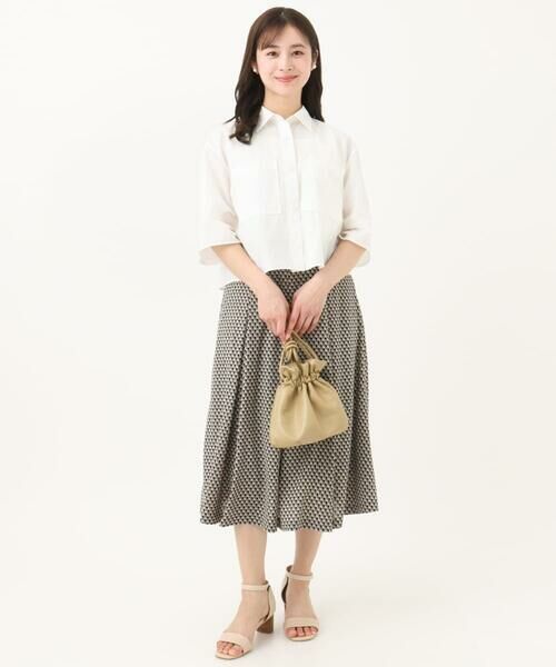 Maison de CINQ / メゾン ドゥ サンク ロング・マキシ丈スカート | 【小さいサイズ】幾何柄ジャージータックスカート/洗える/セットアップ対応 | 詳細19