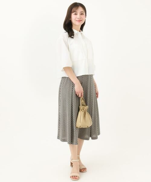 Maison de CINQ / メゾン ドゥ サンク ロング・マキシ丈スカート | 【小さいサイズ】幾何柄ジャージータックスカート/洗える/セットアップ対応 | 詳細21
