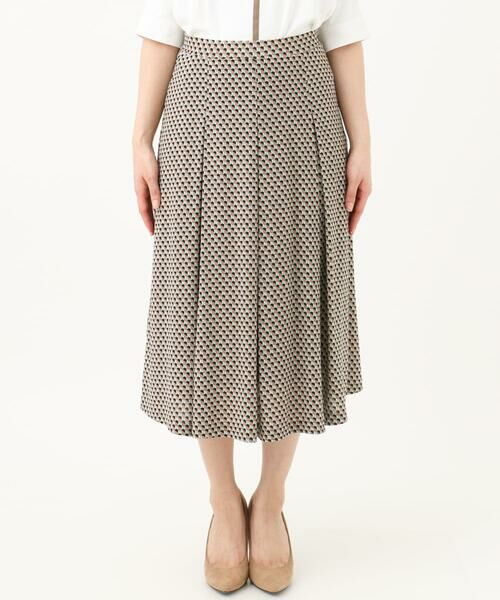 Maison de CINQ / メゾン ドゥ サンク ロング・マキシ丈スカート | 【小さいサイズ】幾何柄ジャージータックスカート/洗える/セットアップ対応 | 詳細3