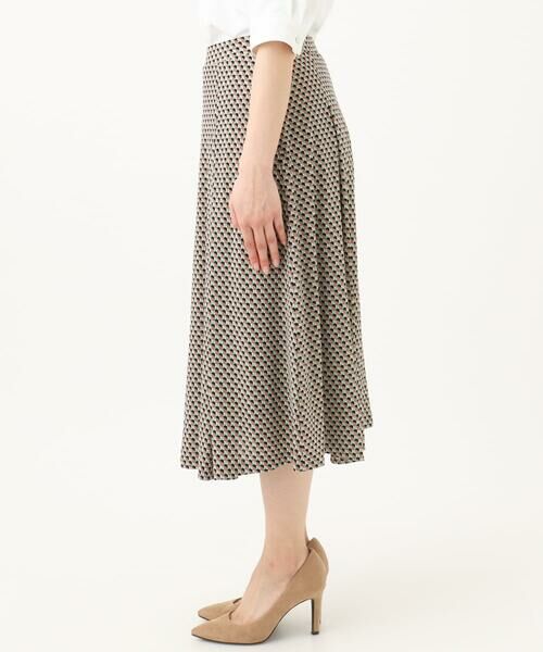 Maison de CINQ / メゾン ドゥ サンク ロング・マキシ丈スカート | 【小さいサイズ】幾何柄ジャージータックスカート/洗える/セットアップ対応 | 詳細4