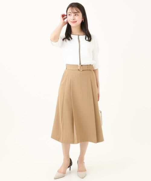 Maison de CINQ / メゾン ドゥ サンク ロング・マキシ丈スカート | 【小さいサイズ】ベルト付きタックプリーツスカート/洗える | 詳細16