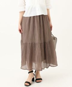 Maison de CINQ / メゾン ドゥ サンク ロング・マキシ丈スカート | 【小さいサイズ】ソフト楊柳ティアードスカート/洗える