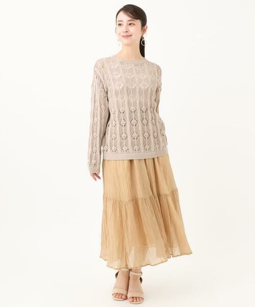 Maison de CINQ / メゾン ドゥ サンク ロング・マキシ丈スカート | 【小さいサイズ】ソフト楊柳ティアードスカート/洗える | 詳細16