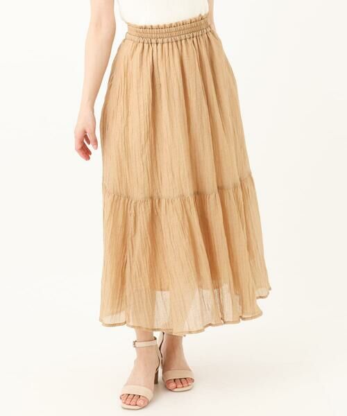 Maison de CINQ / メゾン ドゥ サンク ロング・マキシ丈スカート | 【小さいサイズ】ソフト楊柳ティアードスカート/洗える | 詳細2