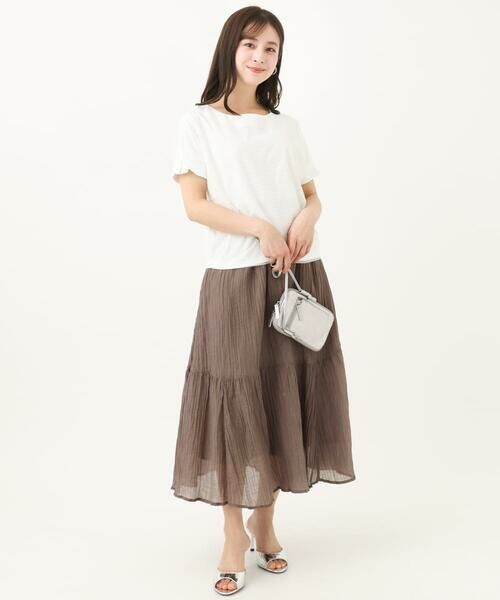 Maison de CINQ / メゾン ドゥ サンク ロング・マキシ丈スカート | 【小さいサイズ】ソフト楊柳ティアードスカート/洗える | 詳細21