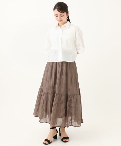 Maison de CINQ / メゾン ドゥ サンク ロング・マキシ丈スカート | 【小さいサイズ】ソフト楊柳ティアードスカート/洗える | 詳細22