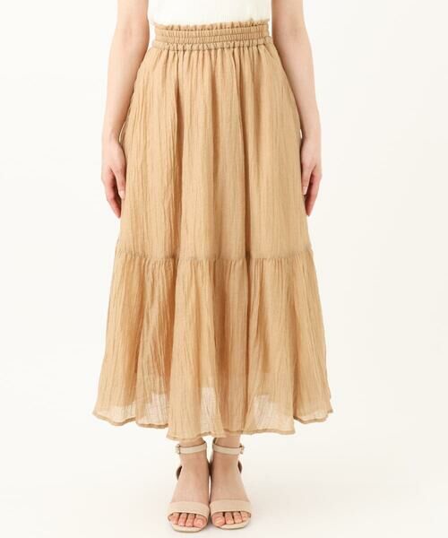 Maison de CINQ / メゾン ドゥ サンク ロング・マキシ丈スカート | 【小さいサイズ】ソフト楊柳ティアードスカート/洗える | 詳細3