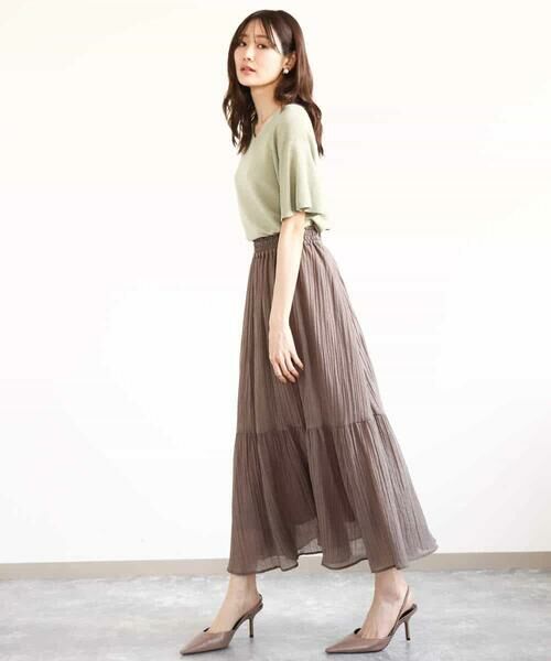 Maison de CINQ / メゾン ドゥ サンク ロング・マキシ丈スカート | 【小さいサイズ】ソフト楊柳ティアードスカート/洗える | 詳細30