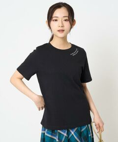 Maison de CINQ / メゾン ドゥ サンク カットソー | 【小さいサイズ】刺繍ロゴTシャツ/接触冷感/UVカット/洗える
