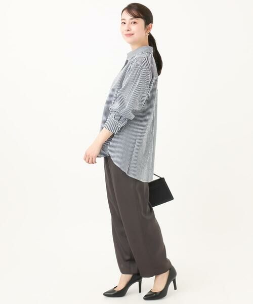 Maison de CINQ / メゾン ドゥ サンク チノ・ワークパンツ | 【小さいサイズ】リラックスサテンテーパードパンツ/洗える | 詳細11