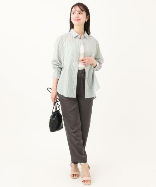 Maison de CINQ / メゾン ドゥ サンク チノ・ワークパンツ | 【小さいサイズ】リラックスサテンテーパードパンツ/洗える | 詳細12