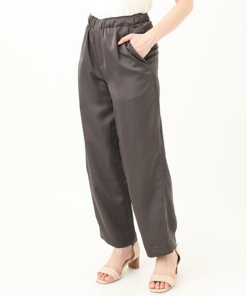 Maison de CINQ / メゾン ドゥ サンク チノ・ワークパンツ | 【小さいサイズ】リラックスサテンテーパードパンツ/洗える | 詳細16