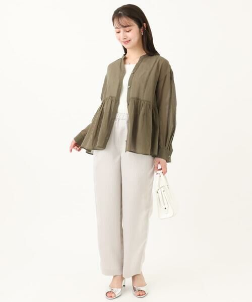 Maison de CINQ / メゾン ドゥ サンク チノ・ワークパンツ | 【小さいサイズ】リラックスサテンテーパードパンツ/洗える | 詳細28