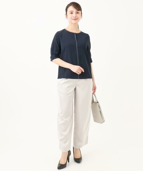 Maison de CINQ / メゾン ドゥ サンク チノ・ワークパンツ | 【小さいサイズ】リラックスサテンテーパードパンツ/洗える | 詳細30