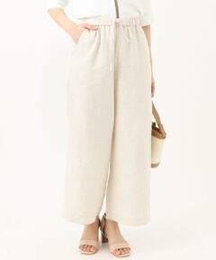 Maison de CINQ / メゾン ドゥ サンク チノ・ワークパンツ | 【小さいサイズ】リネン混イージーワイドパンツ/洗える/セットアップ対応