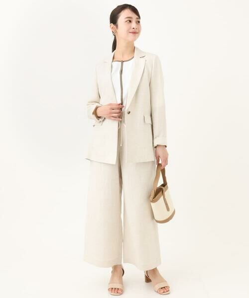 Maison de CINQ / メゾン ドゥ サンク チノ・ワークパンツ | 【小さいサイズ】リネン混イージーワイドパンツ/洗える/セットアップ対応 | 詳細20