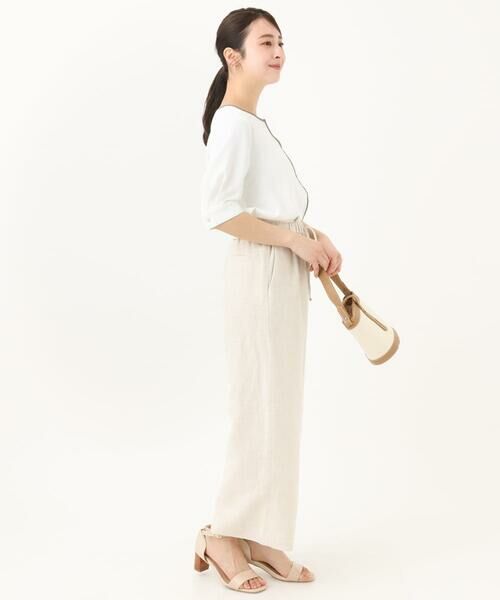 Maison de CINQ / メゾン ドゥ サンク チノ・ワークパンツ | 【小さいサイズ】リネン混イージーワイドパンツ/洗える/セットアップ対応 | 詳細23