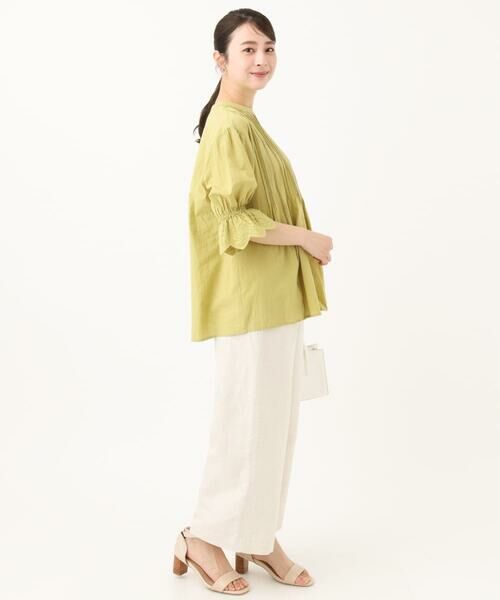 Maison de CINQ / メゾン ドゥ サンク チノ・ワークパンツ | 【小さいサイズ】リネン混イージーワイドパンツ/洗える/セットアップ対応 | 詳細26