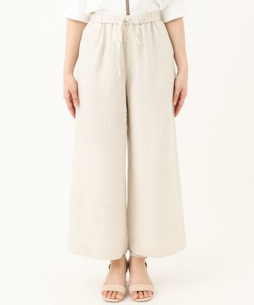 Maison de CINQ / メゾン ドゥ サンク チノ・ワークパンツ | 【小さいサイズ】リネン混イージーワイドパンツ/洗える/セットアップ対応 | 詳細3