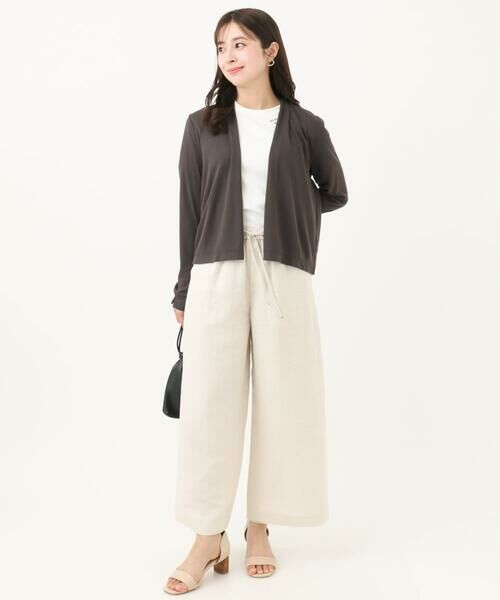 Maison de CINQ / メゾン ドゥ サンク チノ・ワークパンツ | 【小さいサイズ】リネン混イージーワイドパンツ/洗える/セットアップ対応 | 詳細30