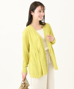 Maison de CINQ / メゾン ドゥ サンク カーディガン・ボレロ | 【小さいサイズ】ペプラムデザインVネックニットカーディガン/接触冷感/UVカット/洗える