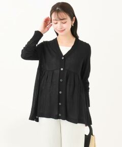 Maison de CINQ / メゾン ドゥ サンク カーディガン・ボレロ | 【小さいサイズ】ペプラムデザインVネックニットカーディガン/接触冷感/UVカット/洗える