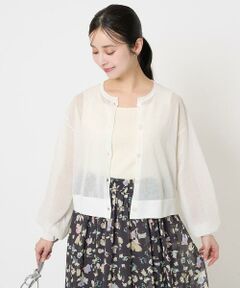 Maison de CINQ / メゾン ドゥ サンク カーディガン・ボレロ | 【小さいサイズ】ショート丈シアーニットカーディガン/接触冷感/洗える