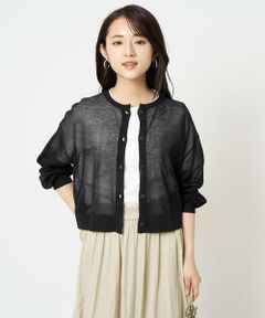 Maison de CINQ / メゾン ドゥ サンク カーディガン・ボレロ | 【小さいサイズ】ショート丈シアーニットカーディガン/接触冷感/洗える