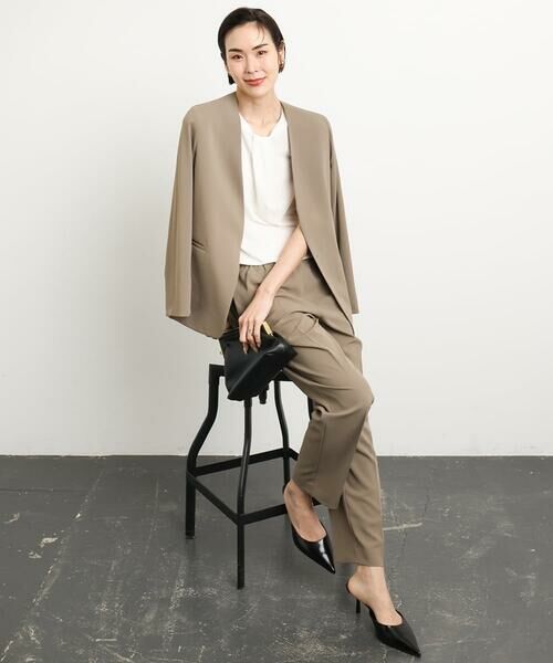 Maison de CINQ / メゾン ドゥ サンク ノーカラージャケット | [小さいサイズ]ノーカラージャケット(接触冷感/セットアップ対応) | 詳細14