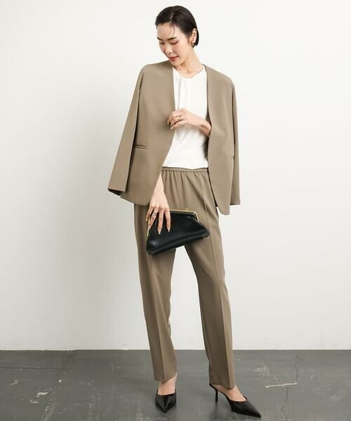 Maison de CINQ / メゾン ドゥ サンク ノーカラージャケット | [小さいサイズ]ノーカラージャケット(接触冷感/セットアップ対応) | 詳細17