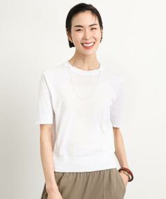 Maison de CINQ / メゾン ドゥ サンク ニット・セーター | [小さいサイズ]クルーネックニットプルオーバー(接触冷感/アンサンブル対応）