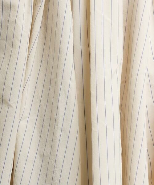 Maison de CINQ / メゾン ドゥ サンク ロング・マキシ丈スカート | [小さいサイズ]スピンドルギャザースカート ストライプ柄(ドライタッチ/セットアップ対応) | 詳細10